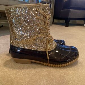 Sugar Gold Glitter Winter Boots